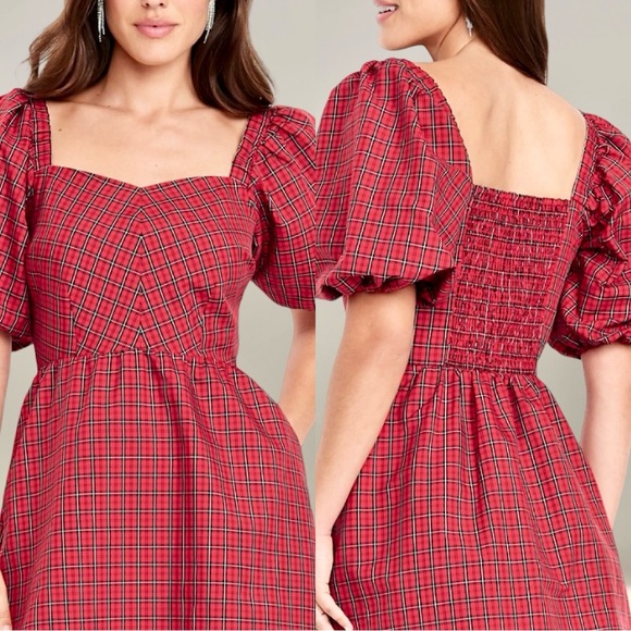 NWT Elegant Red Plaid Dress - Picture 5 of 16